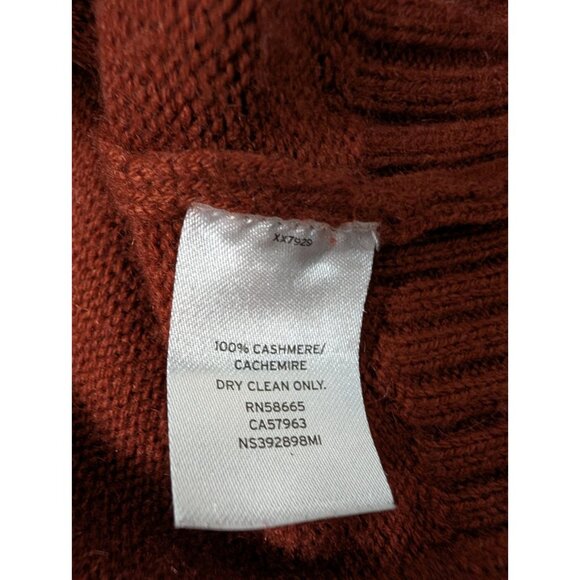 Nordstrom Signature 100% Cashmere Burgundy Split Neck Sweater Size XL Dry Clean - Picture 8 of 8